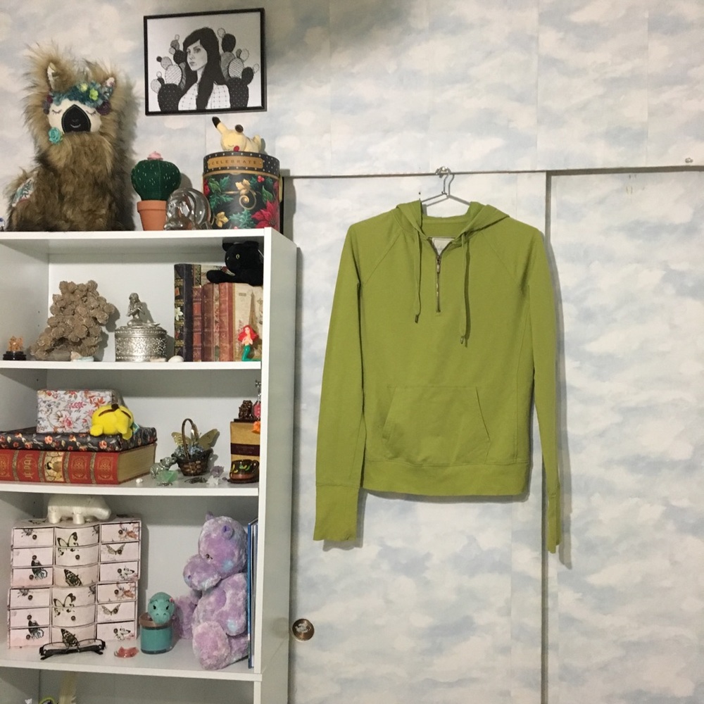 Merona Green Hoodie Zipper Pullover